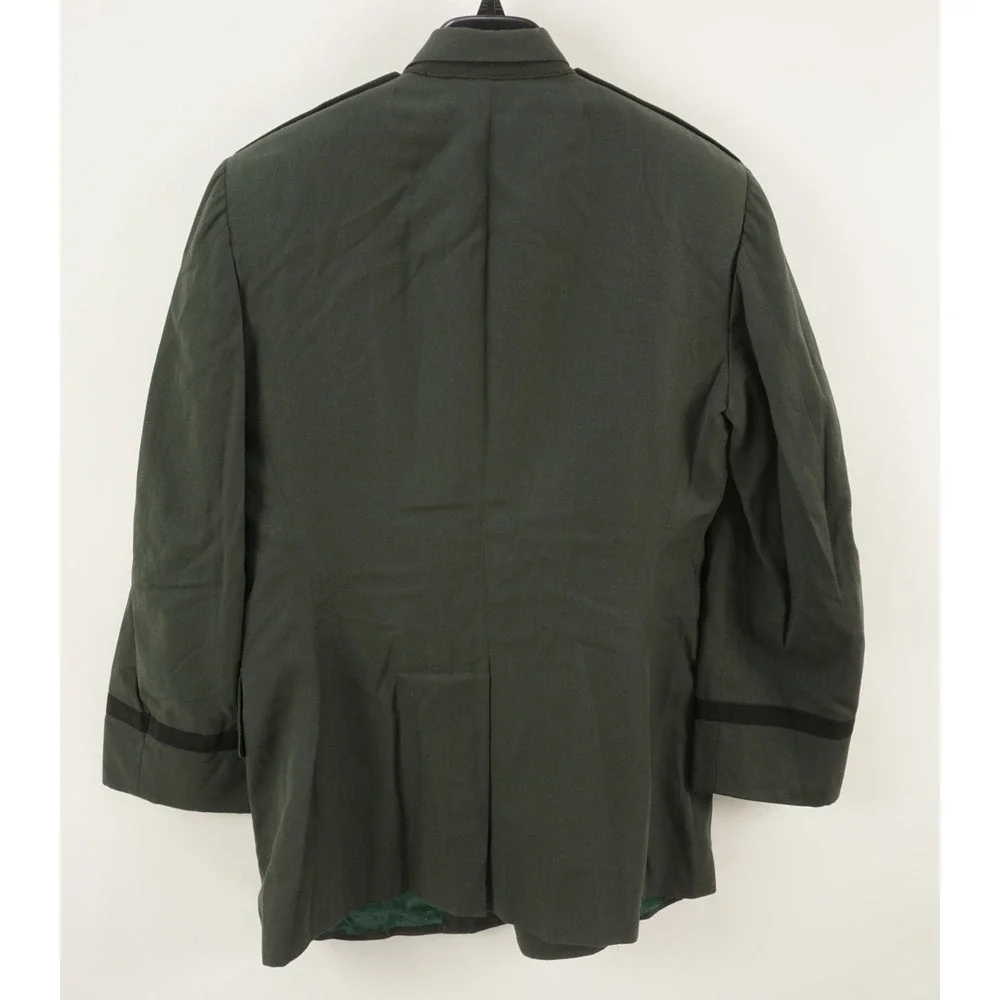 Vintage Naval Sailor‎ Military Coat Green Twill Wool Men's 38R Custom Union Made